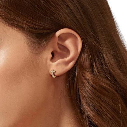 Dainty crystal hoop earrings • Zirconia crystals
