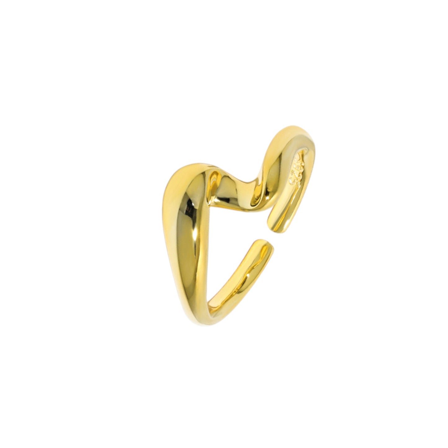 Gold Abstract Ring • 925 Sterling Silver Open Ring