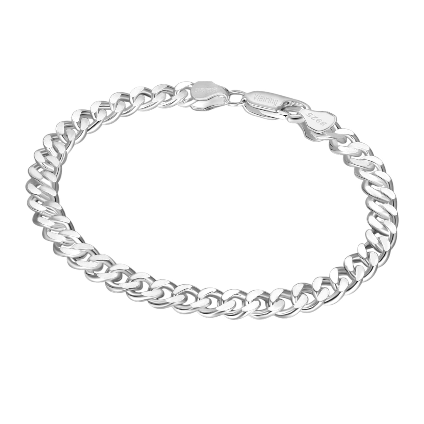 curb chain bracelet 6mm - 925 silver