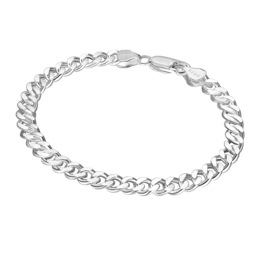 curb chain bracelet 6mm - 925 silver