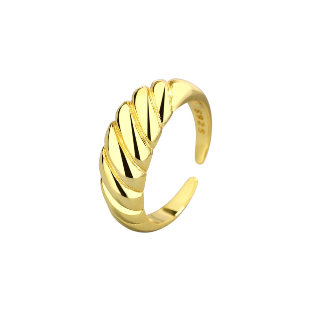 Gold Abstract Ring • 925 Sterling Silver Open Ring