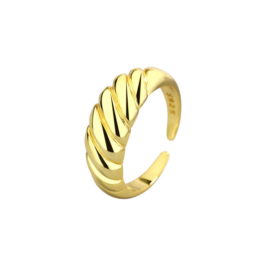 Gold Abstract Ring • 925 Sterling Silver Open Ring