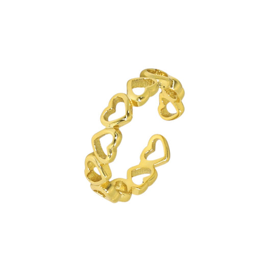 Gold Abstract Ring • 925 Sterling Silver Open Ring