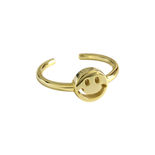 Gold Abstract Ring • 925 Sterling Silver Open Ring