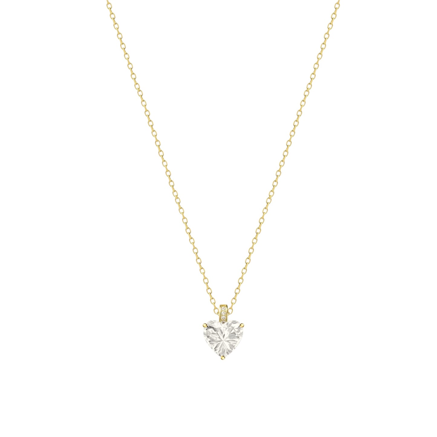 Square Zirconia Necklace - 925 Silver
