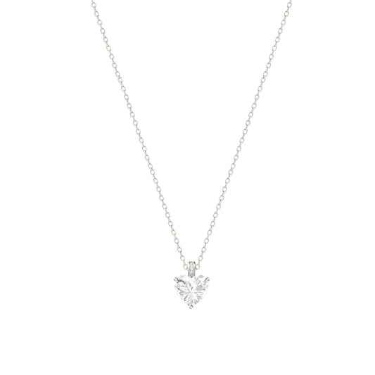 Square Zirconia Necklace - 925 Silver