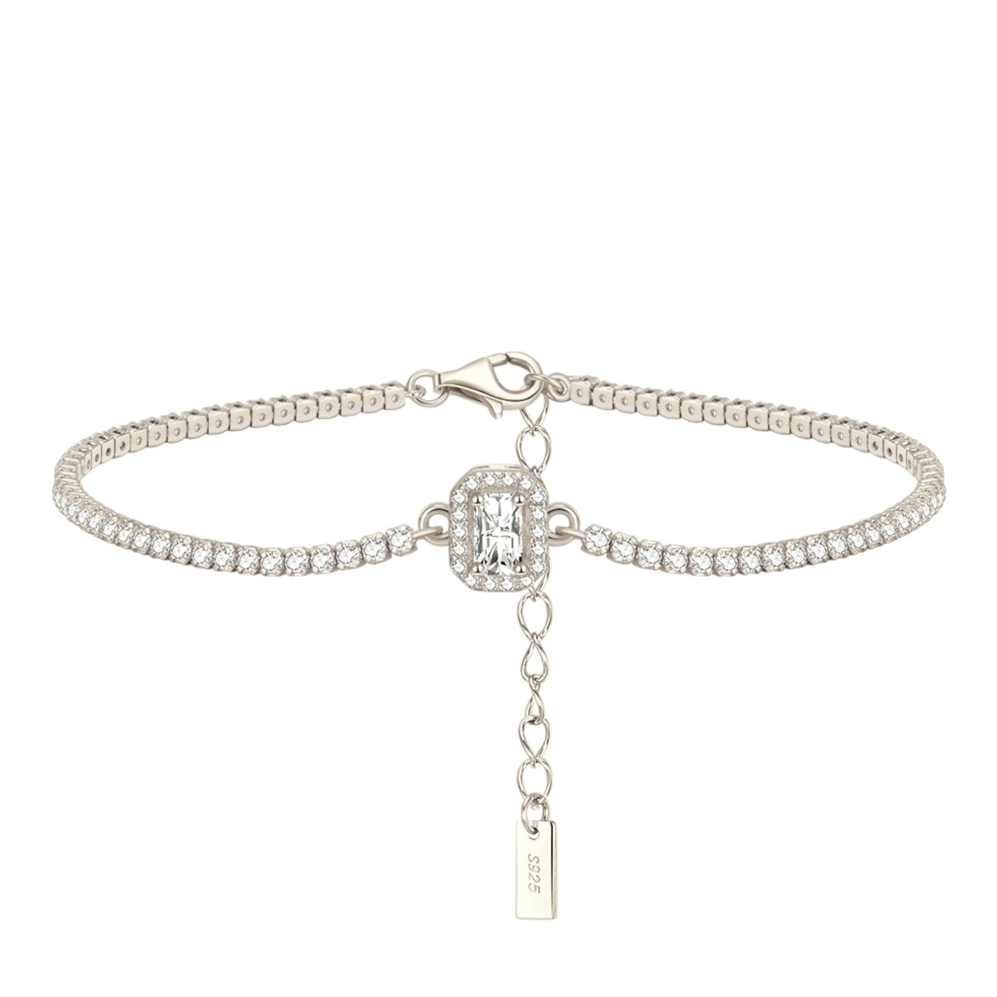 Endless bracelet with zirconia stones - 925 silver