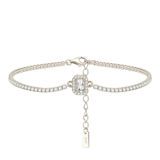 Endless bracelet with zirconia stones - 925 silver