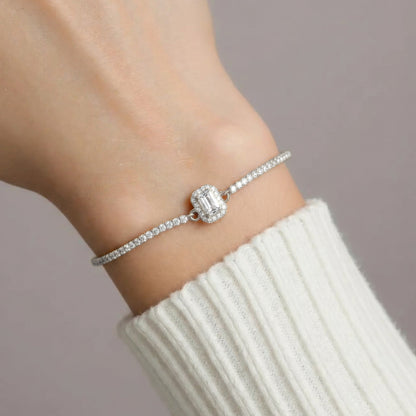 Endless bracelet with zirconia stones - 925 silver