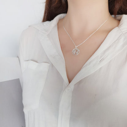 Square Zirconia Necklace - 925 Silver