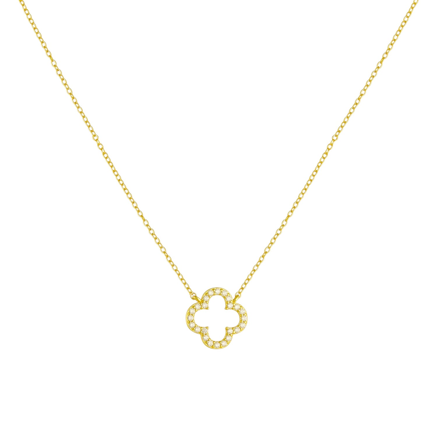 Square Zirconia Necklace - 925 Silver