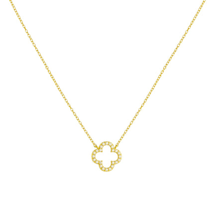 Square Zirconia Necklace - 925 Silver