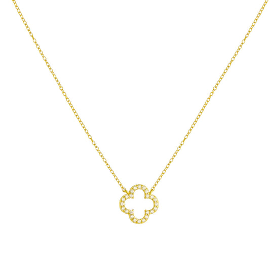 Square Zirconia Necklace - 925 Silver