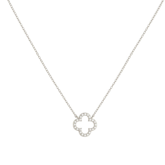 Square Zirconia Necklace - 925 Silver