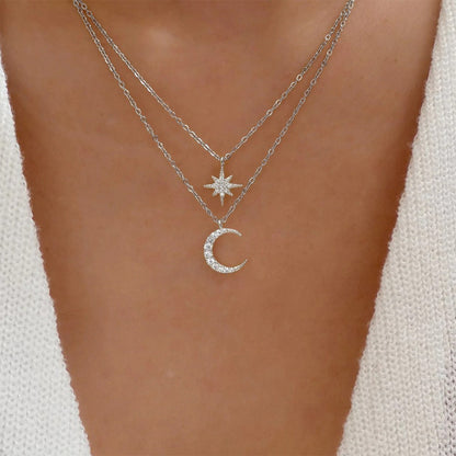 Square Zirconia Necklace - 925 Silver