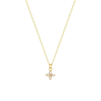 Square Zirconia Necklace - 925 Silver