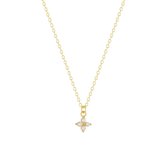 Square Zirconia Necklace - 925 Silver