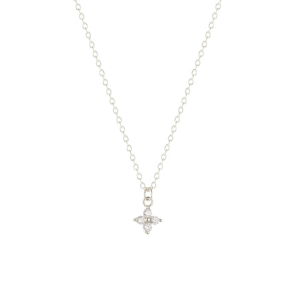 Square Zirconia Necklace - 925 Silver
