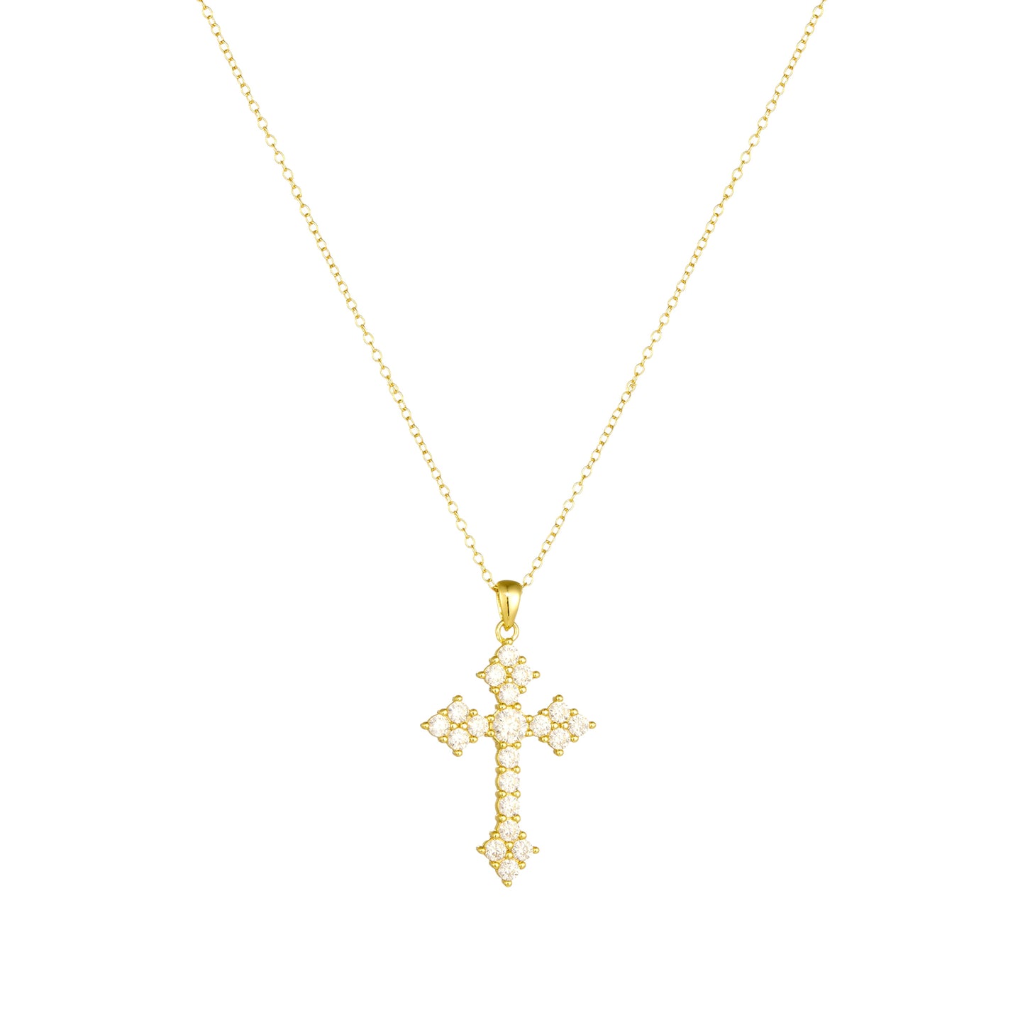 Square Zirconia Necklace - 925 Silver