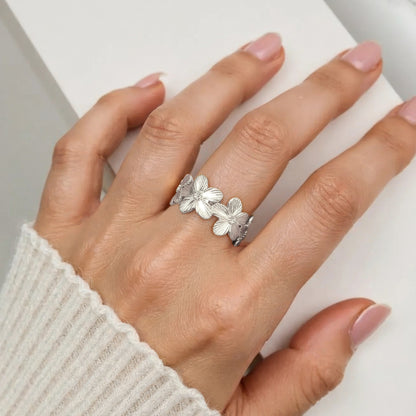 Gold Abstract Ring • 925 Sterling Silver Open Ring