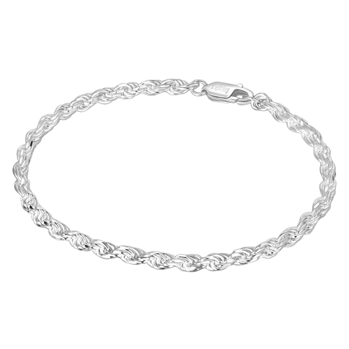 Cord chain rope bracelet 3.5 mm - 925 silver