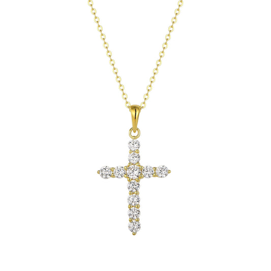 Square Zirconia Necklace - 925 Silver