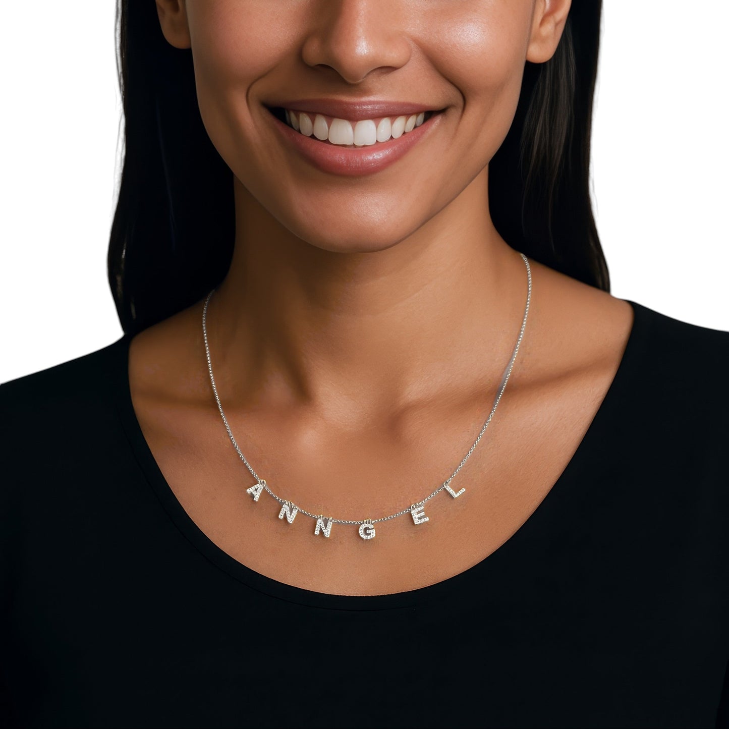 Bubble name necklace with letters