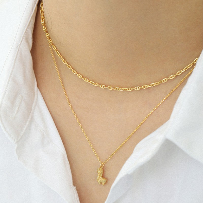 Square Zirconia Necklace - 925 Silver