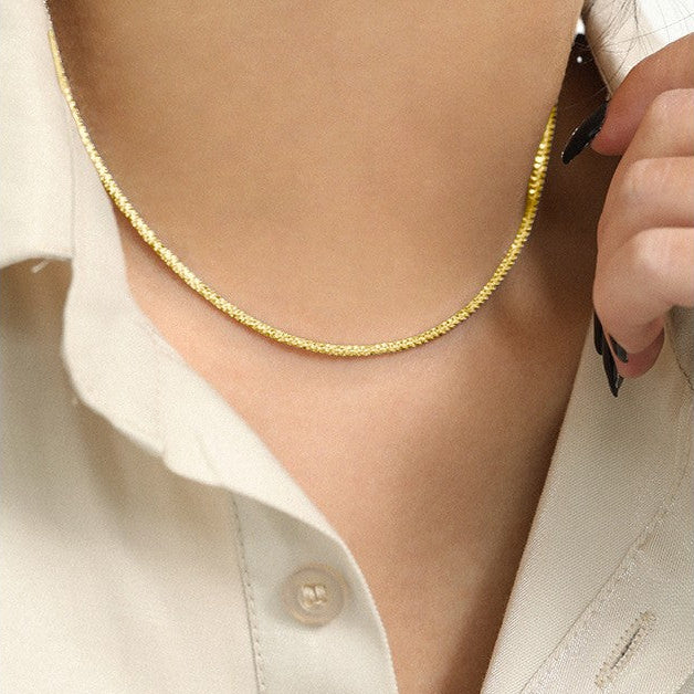 Square Zirconia Necklace - 925 Silver