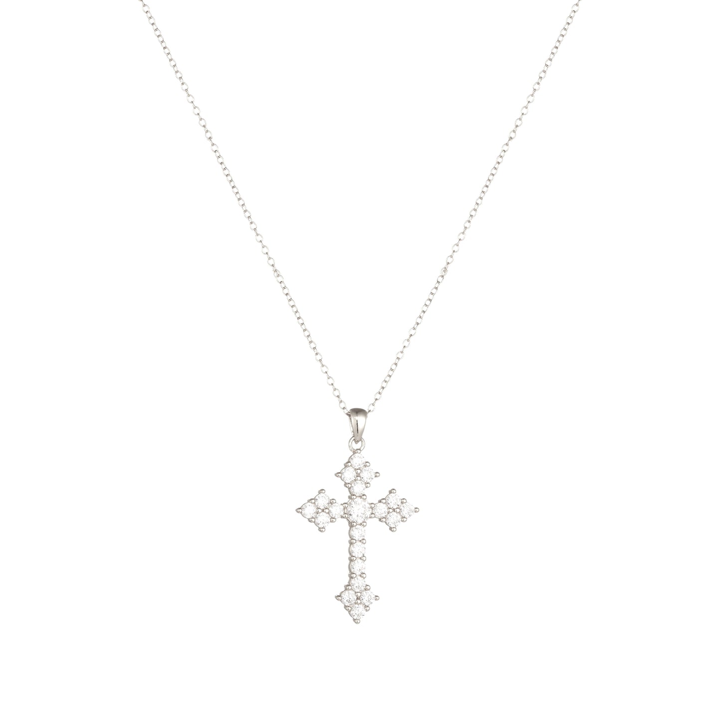 Square Zirconia Necklace - 925 Silver