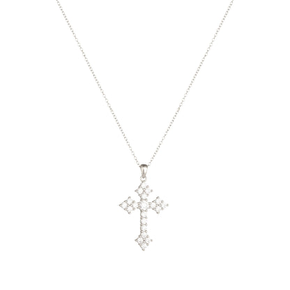 Square Zirconia Necklace - 925 Silver