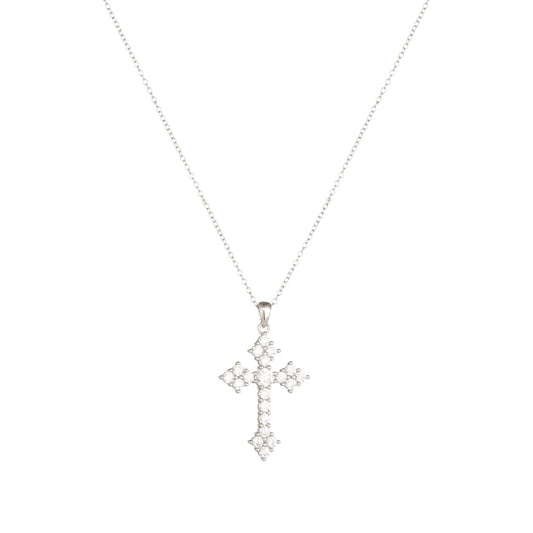 Square Zirconia Necklace - 925 Silver