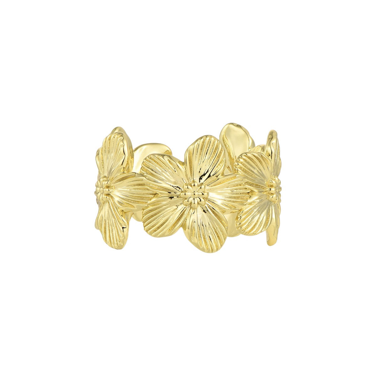 Gold Abstract Ring • 925 Sterling Silver Open Ring