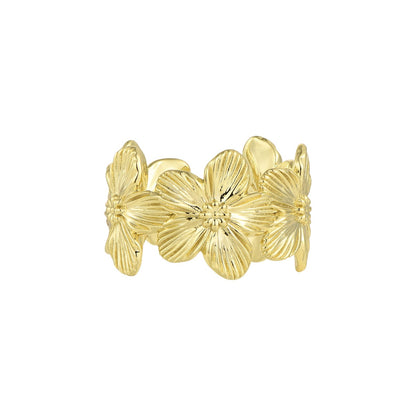 Gold Abstract Ring • 925 Sterling Silver Open Ring