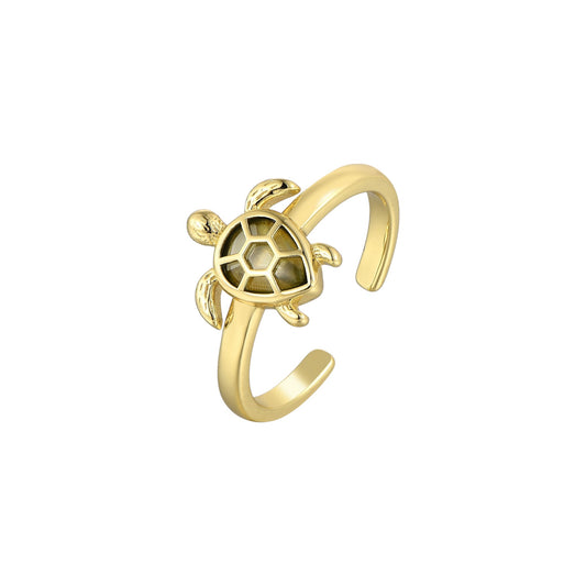 Square ring with zirconia stones - 925 silver