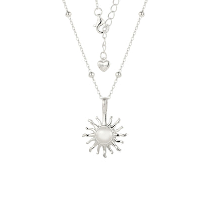 Square Zirconia Necklace - 925 Silver