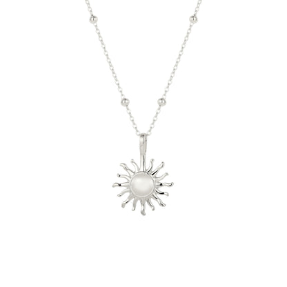 Square Zirconia Necklace - 925 Silver