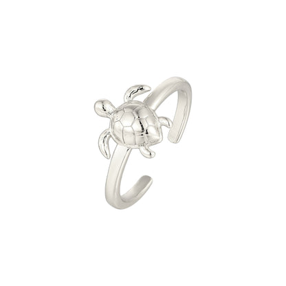 Square ring with zirconia stones - 925 silver