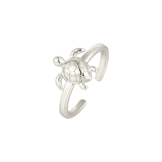 Square ring with zirconia stones - 925 silver