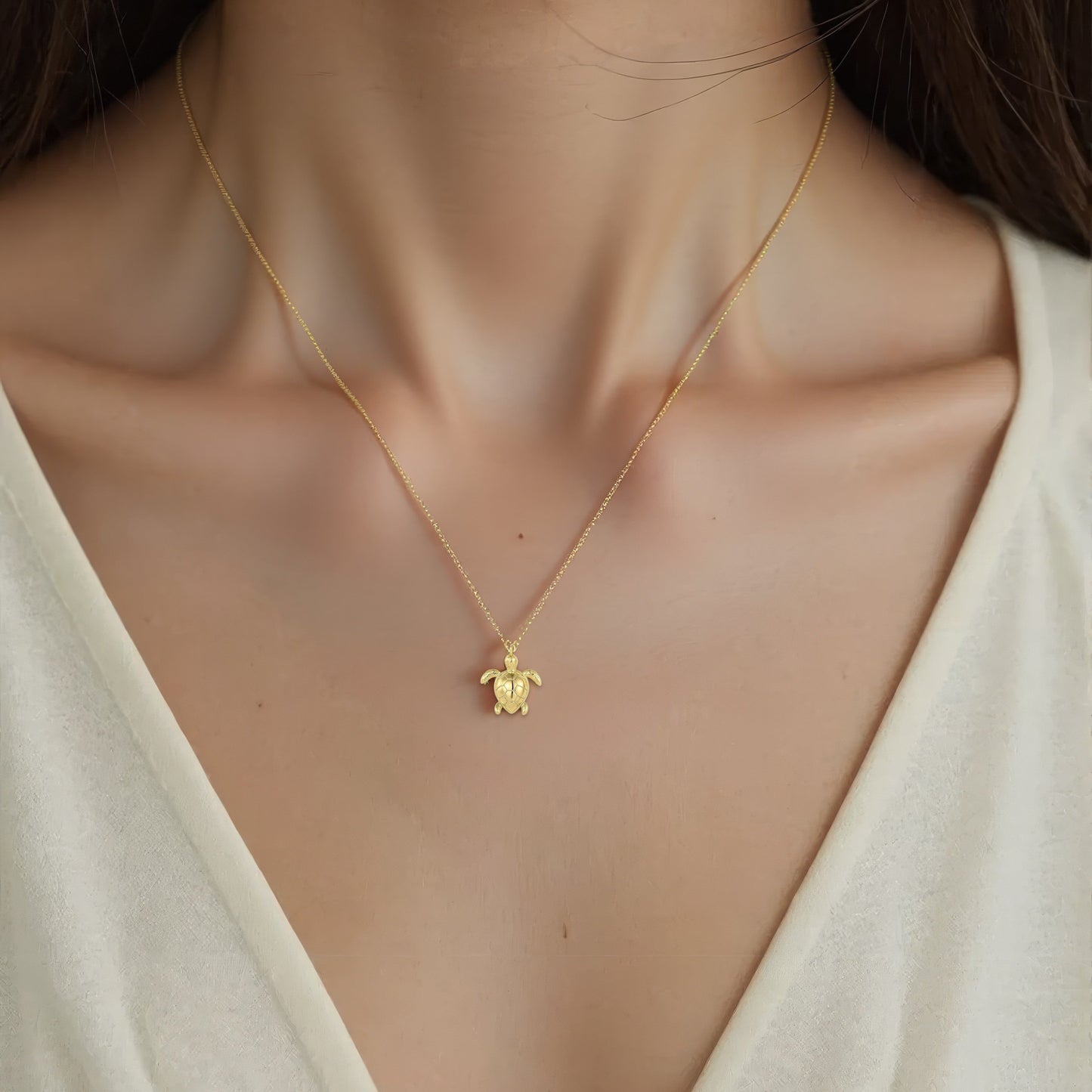 Square Zirconia Necklace - 925 Silver