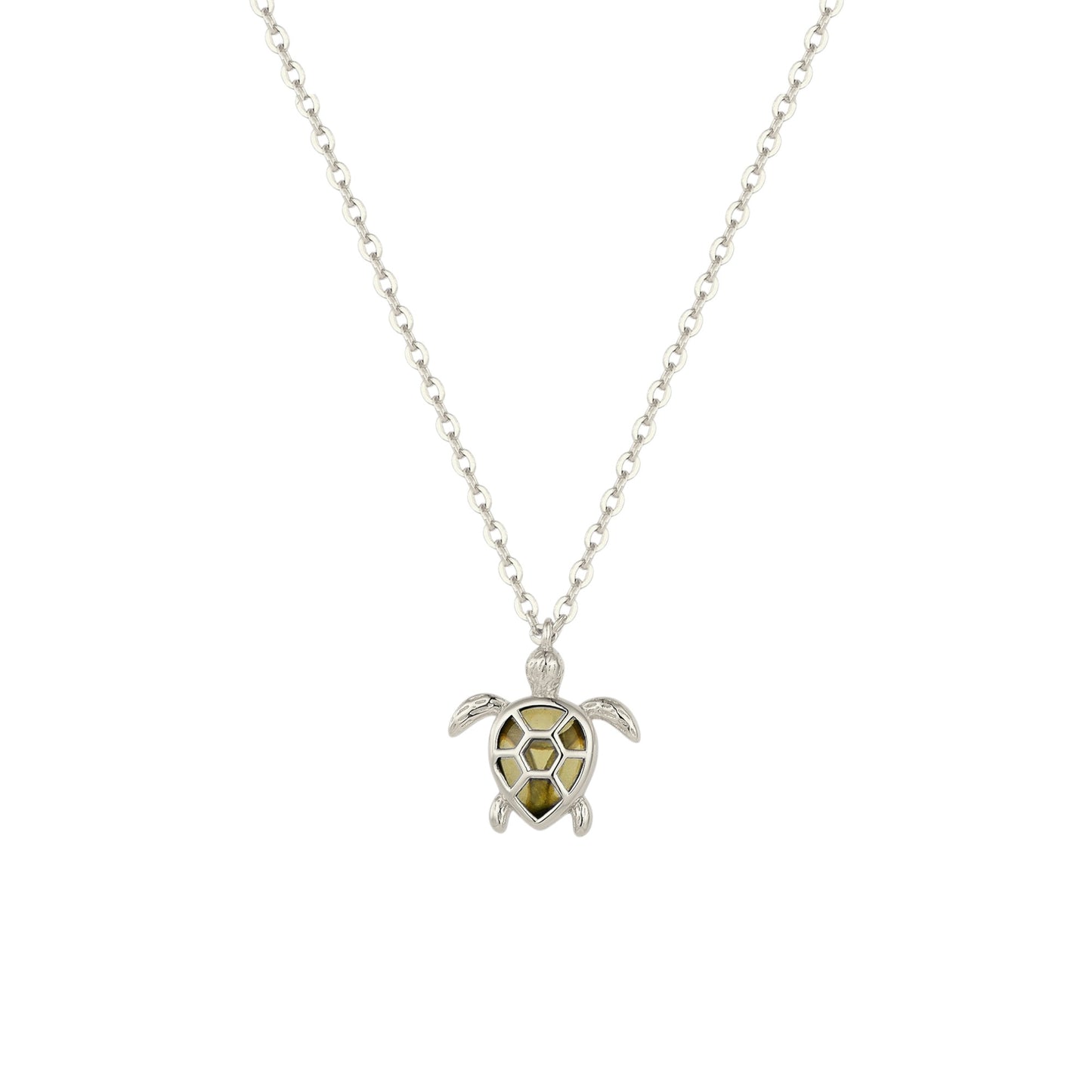 Square Zirconia Necklace - 925 Silver