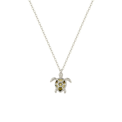 Square Zirconia Necklace - 925 Silver