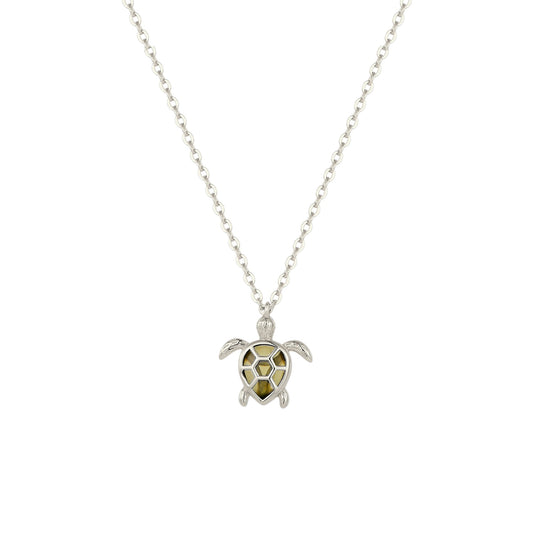 Square Zirconia Necklace - 925 Silver