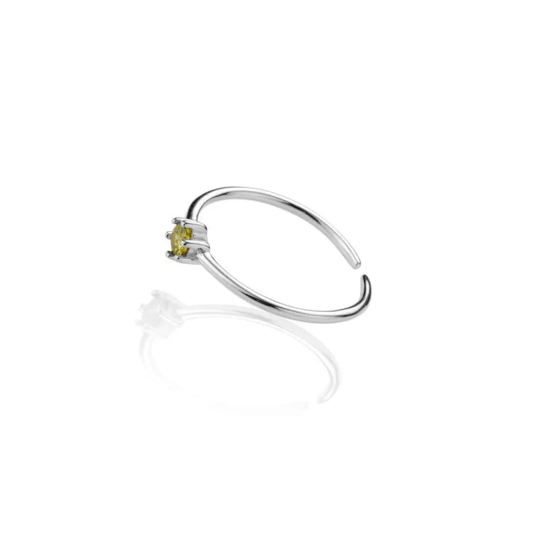 Olivgrüner CZ Ring • 925 Sterling Silber • Grüner Zirkonia RingVielringVielringOlivgrüner CZ Ring • 925 Sterling Silber • Grüner Zirkonia Ring