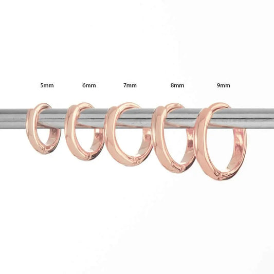 Vielring - Teeny Creolen 925 Silber - 1,3 mm Dicke - 925 Silber-Roségold / 5 mm / Einzeln