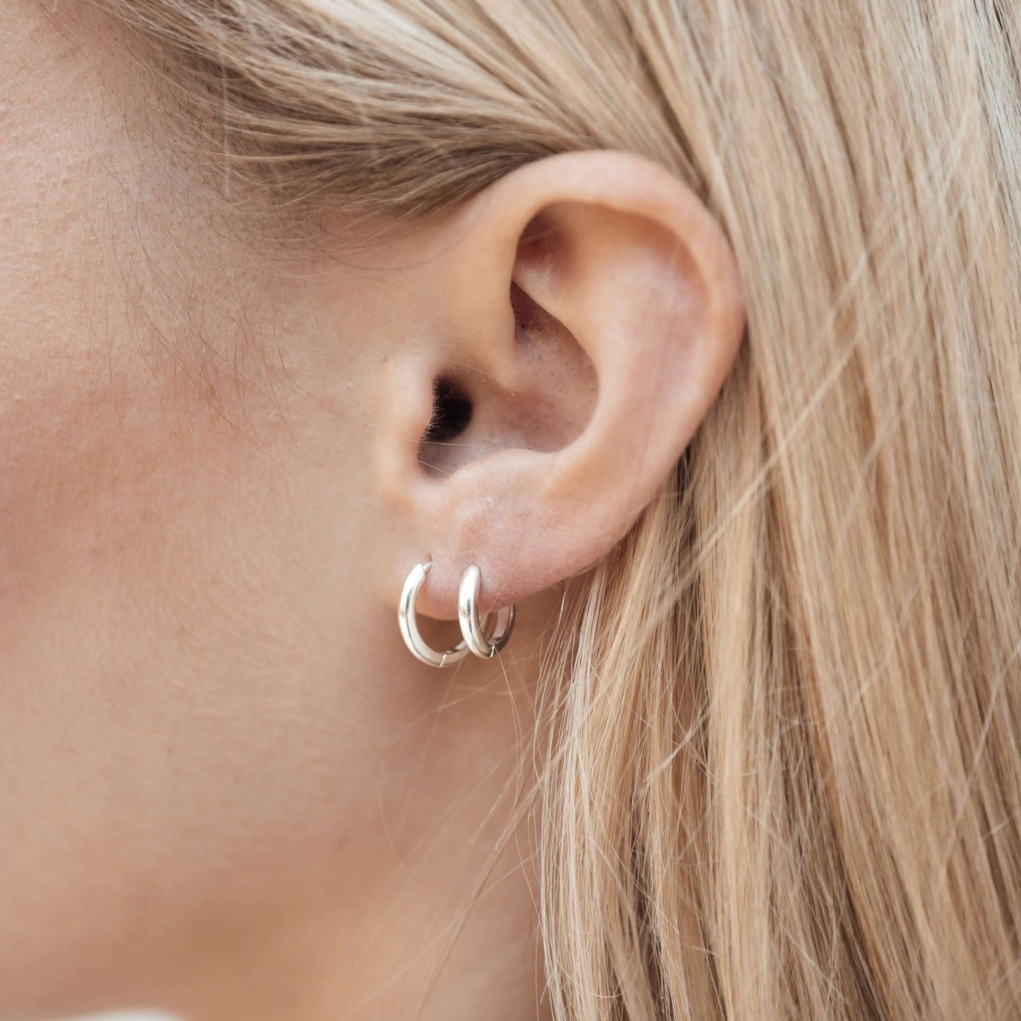 Vielring - Glänzende zierliche Creolen 925 Sterling Silber - 1,8 mm Dicke - Silber / 10 mm / Einzeln