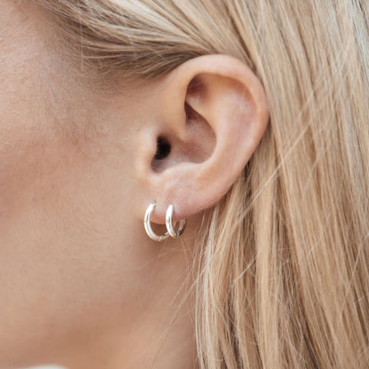 Vielring - Glänzende zierliche Creolen 925 Sterling Silber - 1,8 mm Dicke - Silber / 10 mm / Einzeln