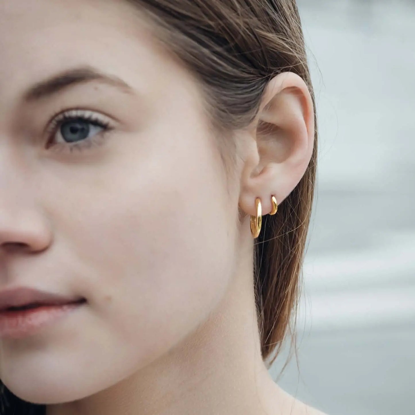 Vielring - Zierliche Creolen 1,8 mm Dicke - 925 Silber - Gold / 10 mm / Einzeln