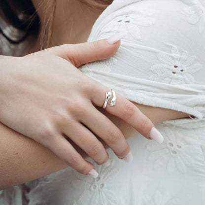 Umarmender Ring • 925 Sterling Silber • Offener RingVielringVielringUmarmender Ring • 925 Sterling Silber • Offener Ring
